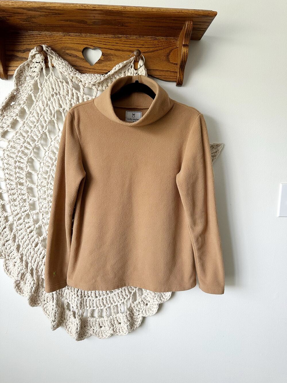 Dudley Stephens Tan Funnel Neck Vello Fleece Pullover Size Medium